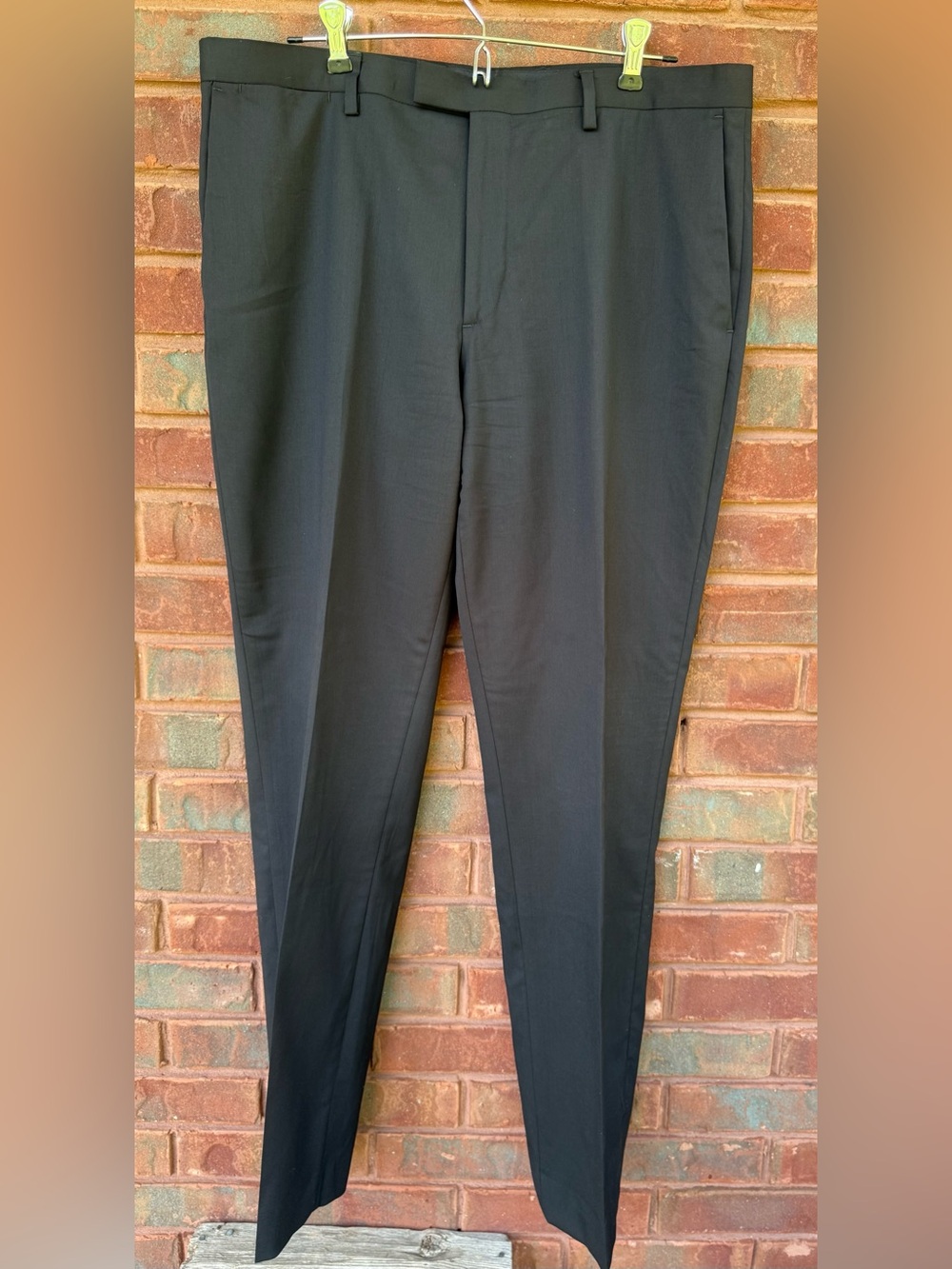 Banana Republic Marzotto Super 120S Wool Dress Pants Men's 34 X32 Black Slim Fit
